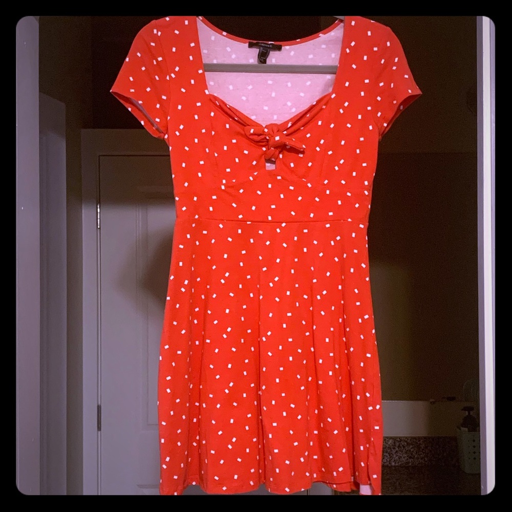 Confetti Print Dress - Knot & Cutout